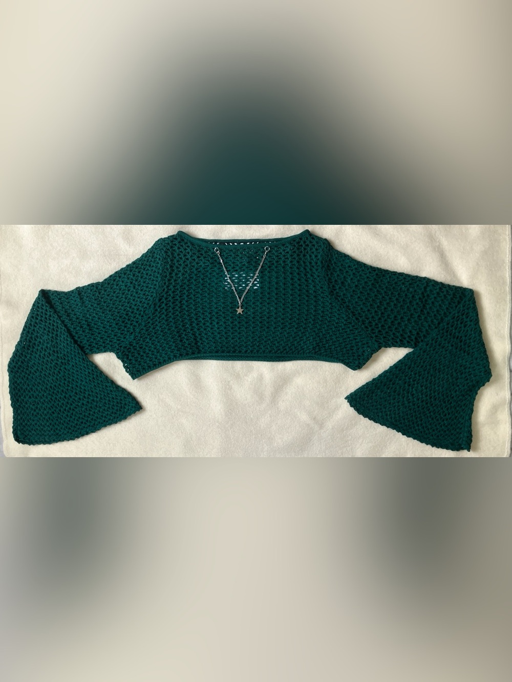 Torrid Nightfall Botanical Garden Open Knit Bell Sleeve Shrug NWT